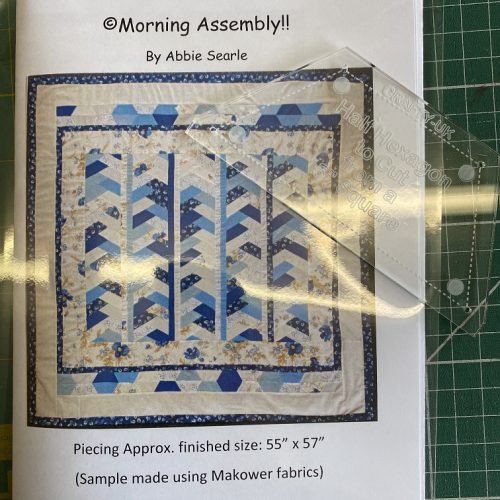 Morning Assembly Quilt Pattern & Half Hexi Acrylic Template