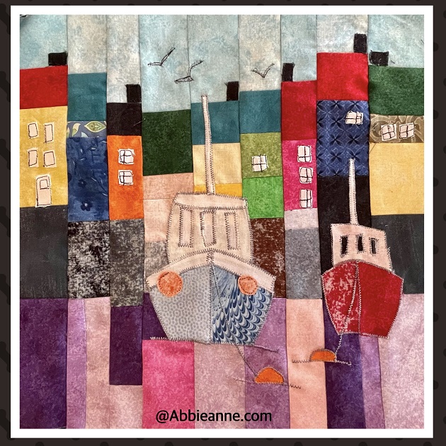 Harbour Block 17"x 17"- patchwork & applique - Image 2