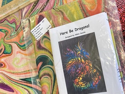 'Here be Dragons' - Pink patchwork kit - reverse applique or applique