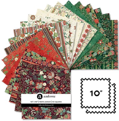 Makower Adorn: Christmas 10" Square Pack