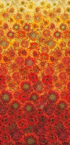Timeless Treasures: Ombre Metallic Mums Continuous Panel