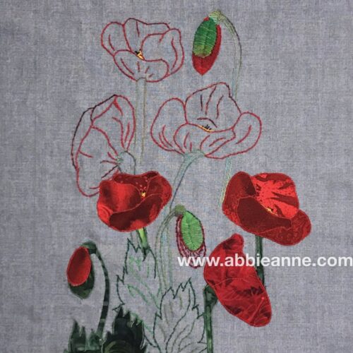 Poppy-ness - Applique & embroidery pattern by Abbie Searle